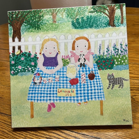 Oopsy Daisy children’s art on canvas by Mari Takabayashi.Girls at lemonade stand - Picture 11 of 11